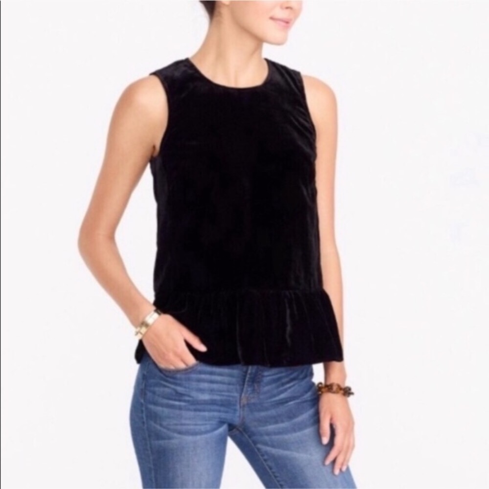 J. Crew Velvet Peplum Tank
